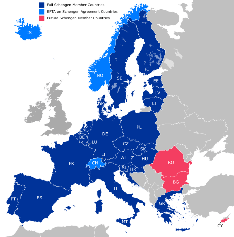 Countries that will require ETIAS are those currently in the Schengen Area.